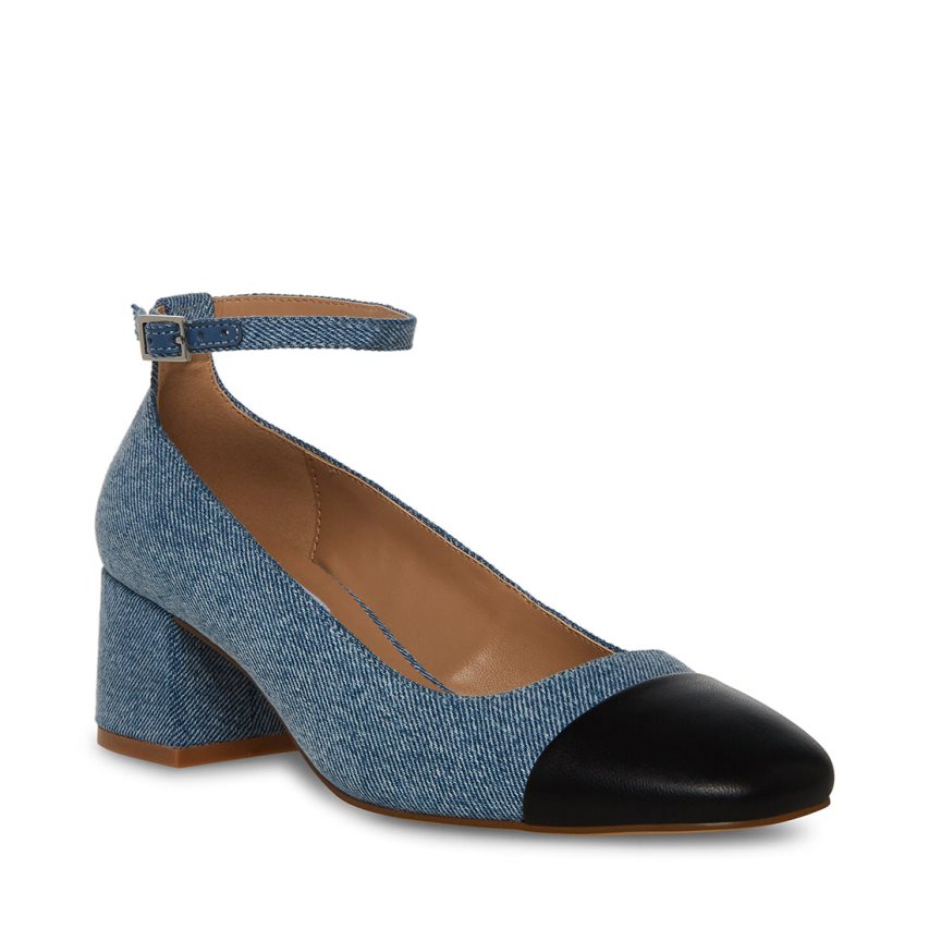 Blue Steve Madden Eli Denim Women's Heels | PH 8720CJO